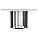  Coaster Furniture Haven 706208 Round Genuine White Marble Top Coffee Table - Black IMAGE 1
