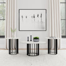  Coaster Furniture Haven 706208-S3 3-piece Round Marble Coffee and End Table Set - Black IMAGE 2