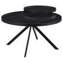  Coaster Furniture Briggs 706268-S2 2-piece Round Coffee and End Table Set - Black IMAGE 7
