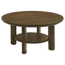  Coaster Furniture Ottowa 706308 35-inch Round Wood Coffee Table - Brown IMAGE 3