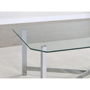  Coaster Furniture Cronin 706568 Rectangular Tempered Glass Top Coffee Table - Chrome IMAGE 3