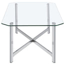  Coaster Furniture Cronin 706568-S3 3-piece Tempered Glass Top Coffee Table Set - Chrome IMAGE 7