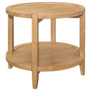  Coaster Furniture Camillo 709698-S3 3-piece Round Coffee and End Table Set - Maple IMAGE 7