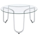 Coaster Furniture Beller 710908-S2 2-piece Round Tempered Glass Top Coffee Table Set - Chrome IMAGE 6