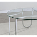  Coaster Furniture Beller 710908-S3 3-piece Round Tempered Glass Top Coffee Table Set - Chrome IMAGE 8