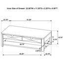  Coaster Furniture Marcelo 736058 Wood Coffee Table with 2 Drawers and Shelf - Light Elm IMAGE 11