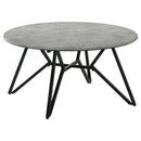  Coaster Furniture Hadi 736178-S3 3-piece Round SmartTop Coffee and End Table Set - Cement IMAGE 10