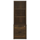  Coaster Furniture Westpark 802713 3-shelf Bookcase USB and Lockable Drawer - Dark Pine IMAGE 10