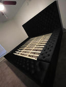 Paris Black Platform Bed Queen, King