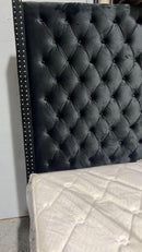TUFTED TALL 6FT HEADBOARD VELVET BED FRAME IN QUEEN AND KING SIZE BRAND NEW