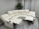 Beige Fabric Reclining Sectional Sofa