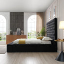 Velvet Upholstered Paris Platform Bed Frame with Storage - Black