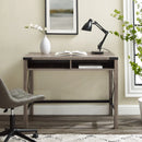 Farmhouse Metal and Wood Desk - Grey Wash