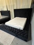 Paris Black Platform Bed Queen, King