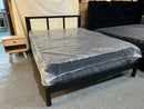 Solid Wood Rattan Paneled Platform Queen Bed - Black
