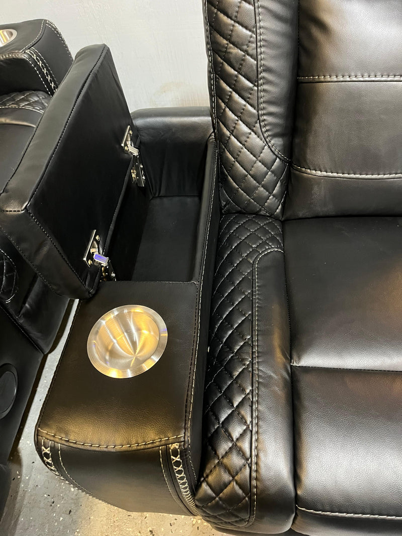 Stephano Reclining Sofa Set Black