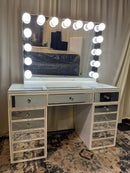 Hollywood Vanity With Bluetooth Speakers BRAND NEW IN BOX ON SALE FOR $569 in White