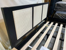 Solid Wood Rattan Paneled Platform Queen Bed - Black