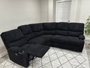 Empire Fabric Sectional Sofa In Black