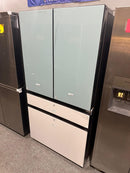 Bespoke 4-Door French Door Refrigerator (29 cu. ft.) with Beverage Center™ in Morning Blue Glass Top Panels and White Glass Middle and Bottom Panels