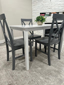 Solid Wood Dining Table White Table with Grey Chairs Clearance