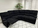 Empire Fabric Sectional Sofa In Black