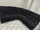 Empire Fabric Sectional Sofa In Black