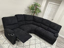 Empire Fabric Sectional Sofa In Black