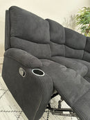 Empire Fabric Sectional Sofa In Black