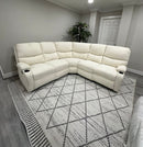 Beige Fabric Reclining Sectional Sofa