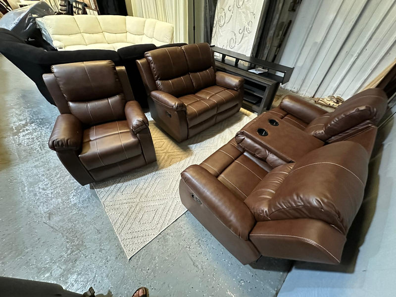 Brown Reclining 3PC Sofa Set