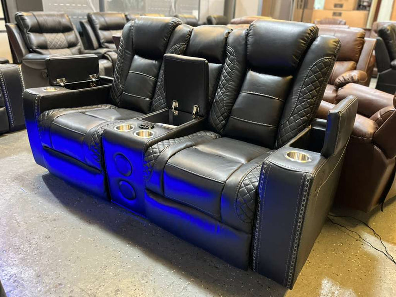 Stephano Reclining Sofa Set Black