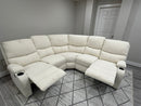 Beige Fabric Reclining Sectional Sofa